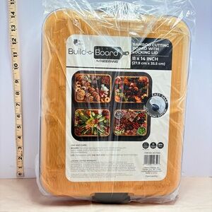 Farberware bamboo cutting board with locking Lid. Best for charcuterie serving